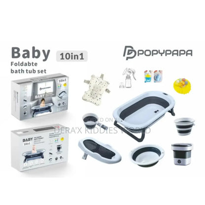 مجموعة حوض استحمام قابل للطي