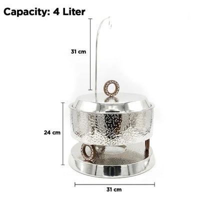طبق تسخين فضي – 4 لتر