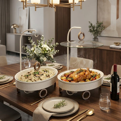 سخان بوفيه بيضاوي بغطاء معلق