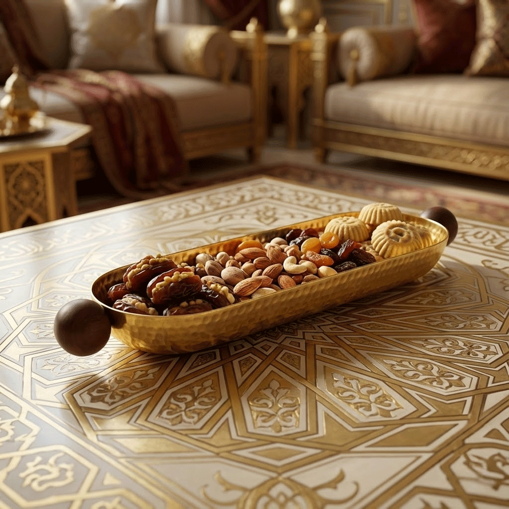 صحون تقديم بمقابض خشبية