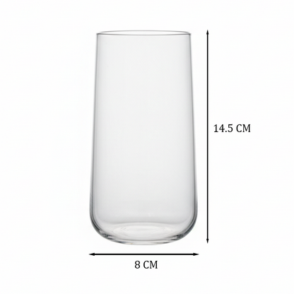 طقم أكواب زجاجية طويلة شفافة