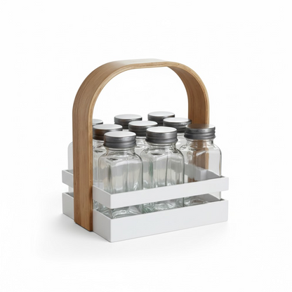 حامل توابل مع 9 عبوات زجاجية