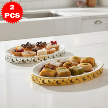 40x30 طبق تقديم وسط مع حامل معدني