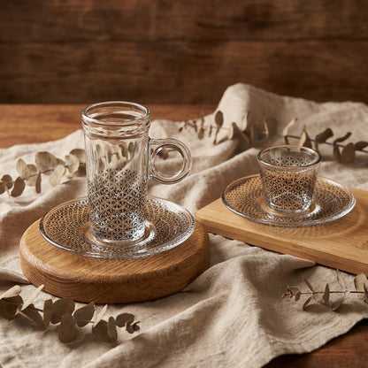 طقم استكانة وفنجان 18 قطعة