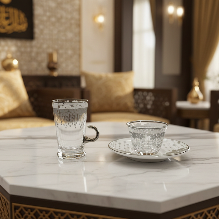 طقم استكانة وفنجان 18قطعة