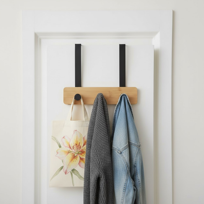 علاقة باب خشبية من الخيزران والمعدن