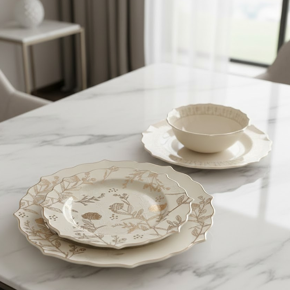 طقم أطباق مائدة فاخر 24 قطعة