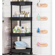 رف تخزين زاوية متعددة الطوابق بعجلات