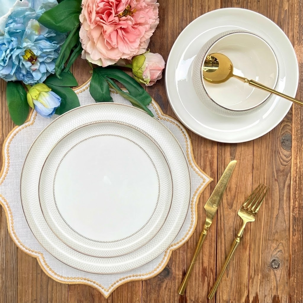 طقم أطباق مائدة فاخر 24 قطعة