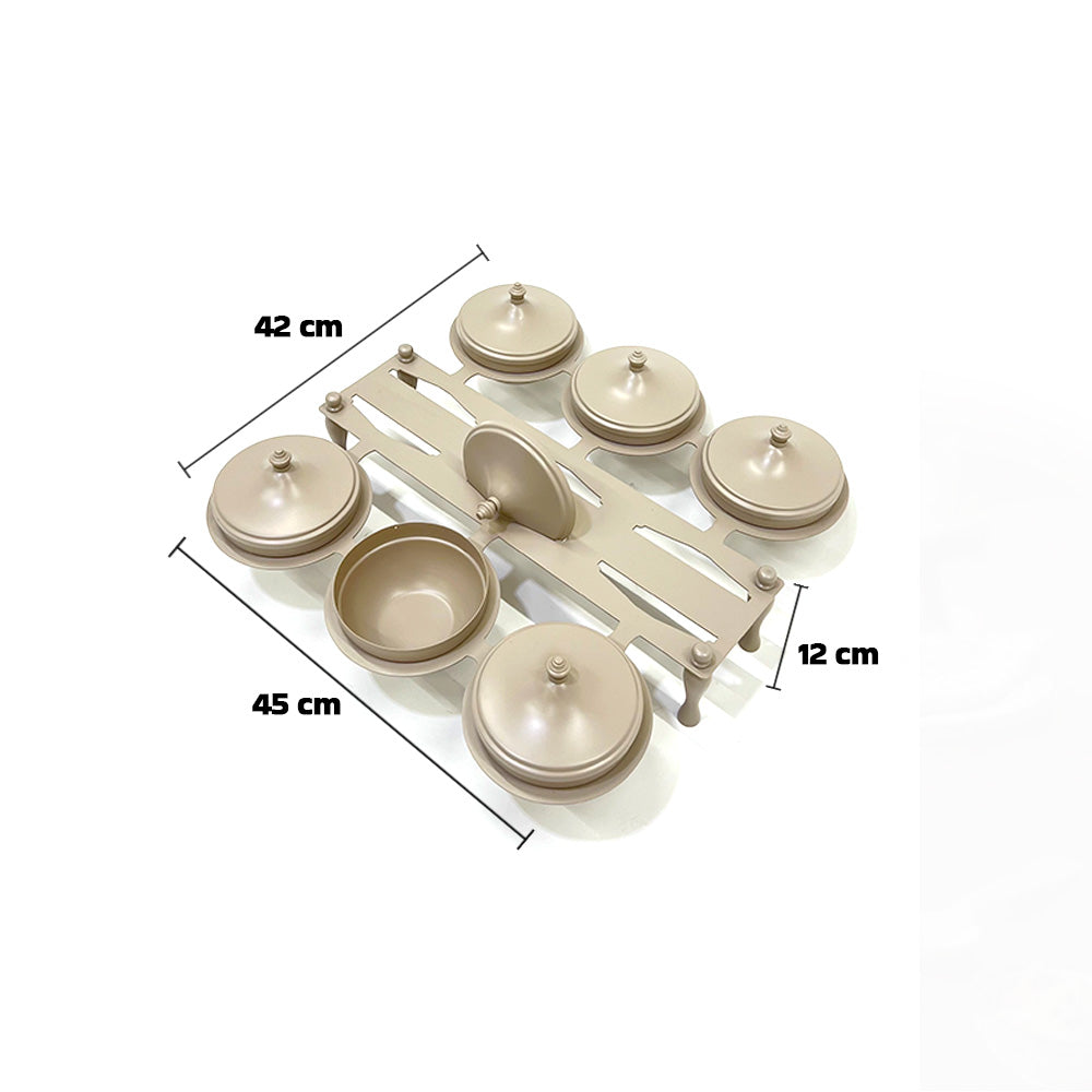 ماعون تقديم من 6 قطع مع حامل