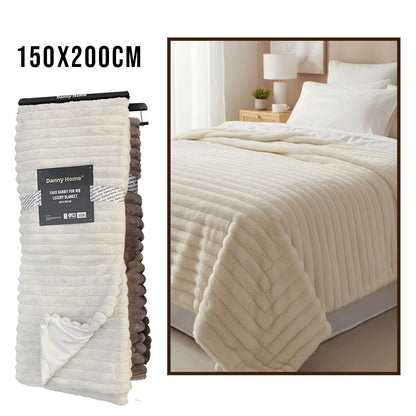 بطانية فاخرة من فرو الأرنب