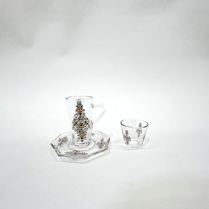 طقم استكانة وفنجان 18قطعة