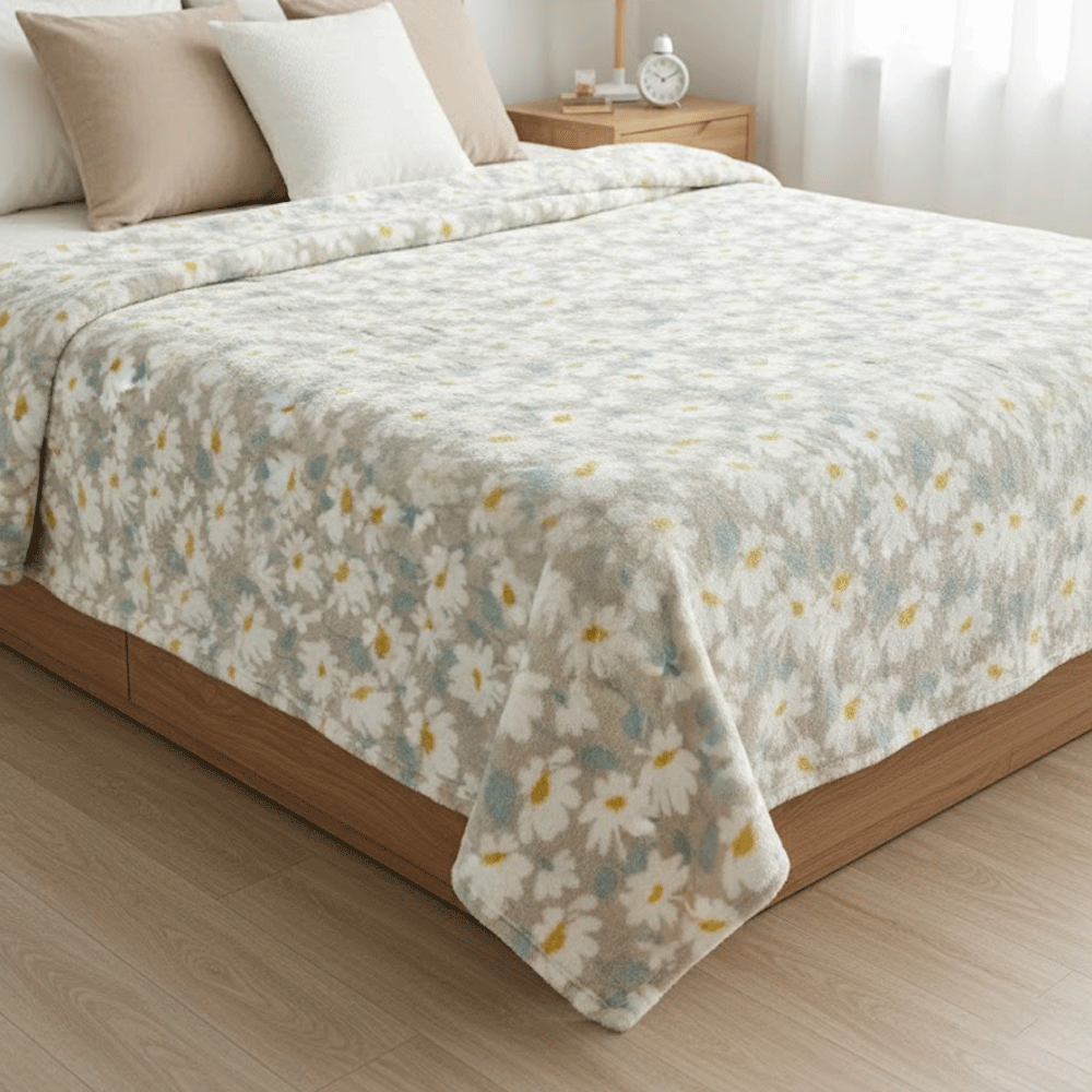 بطانية قطيفة ناعمة فاخرة مزخرفة ورد