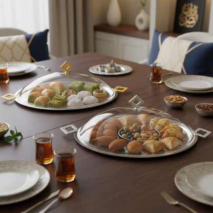 صينية تقديم بغطاء مقبب - كبير