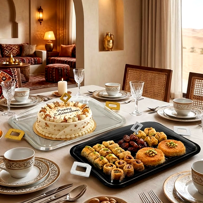 طبق تقديم كيك بغطاء كبير