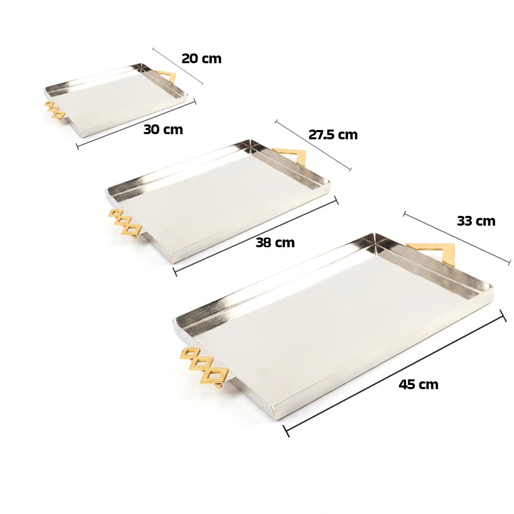 طقم صواني تقديم 3 قطع فاخر