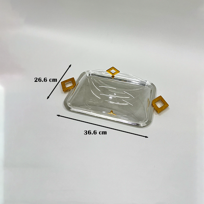 طبق تقديم كيك بغطاء وسط