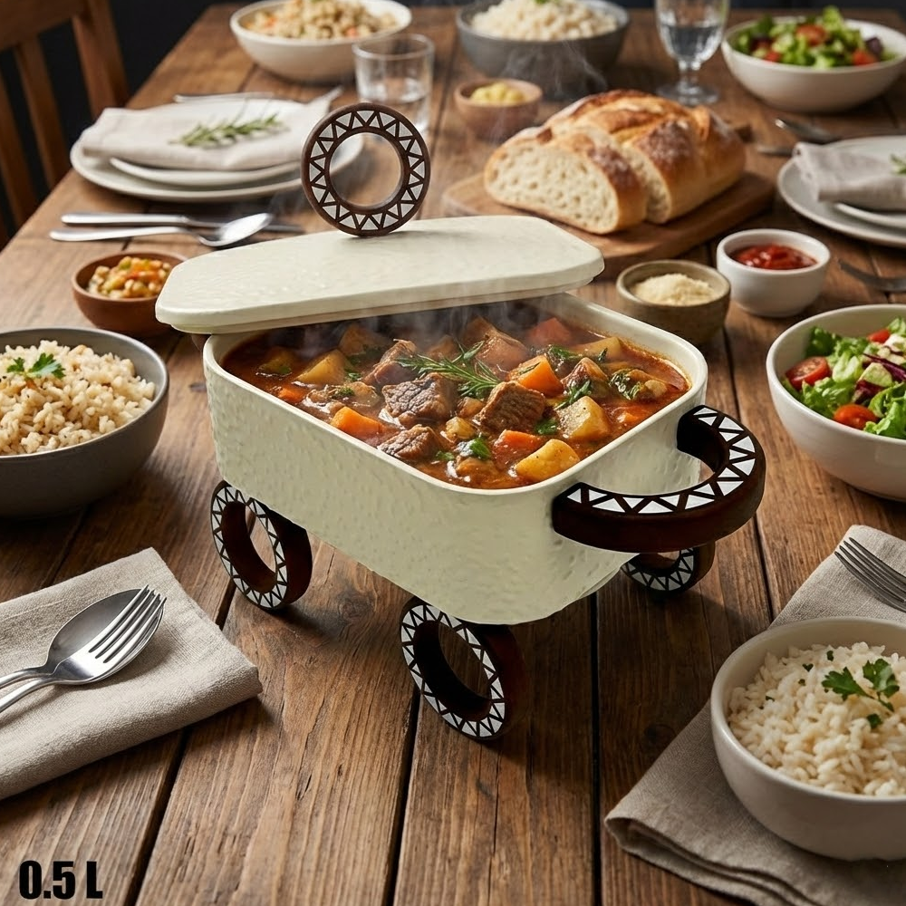 سخان طعام زجاجي مستطيل صغير 0.5 لتر