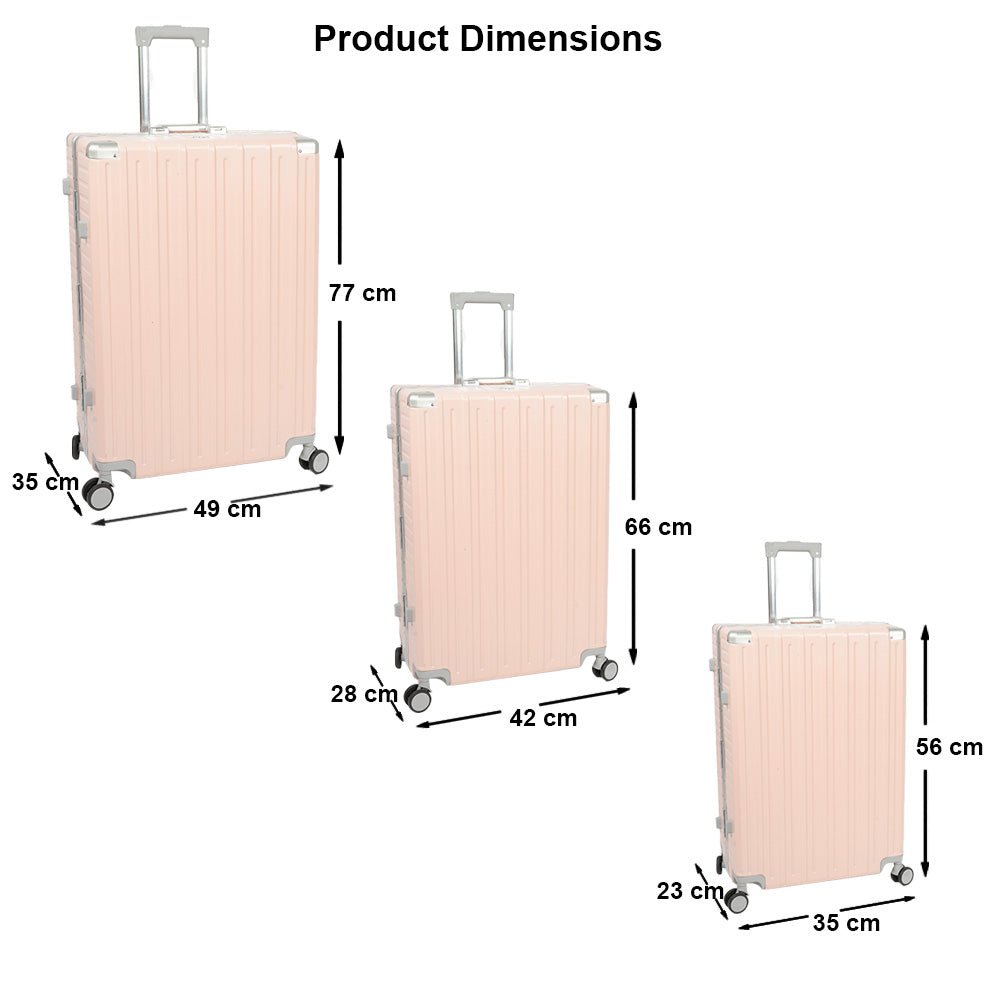 حقيبة سفر بإطار من الألومنيوم مع قفل إدارة أمن النقل، 3 قطع