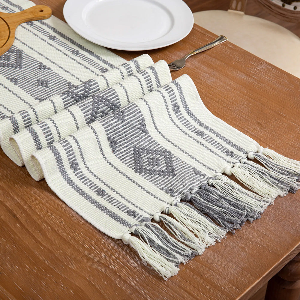 مفرش طاولة قطني بتصميم ريفي حديث