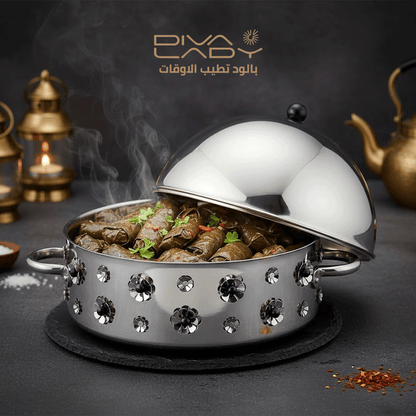 حافظة طعام معدنية مع زخارف
