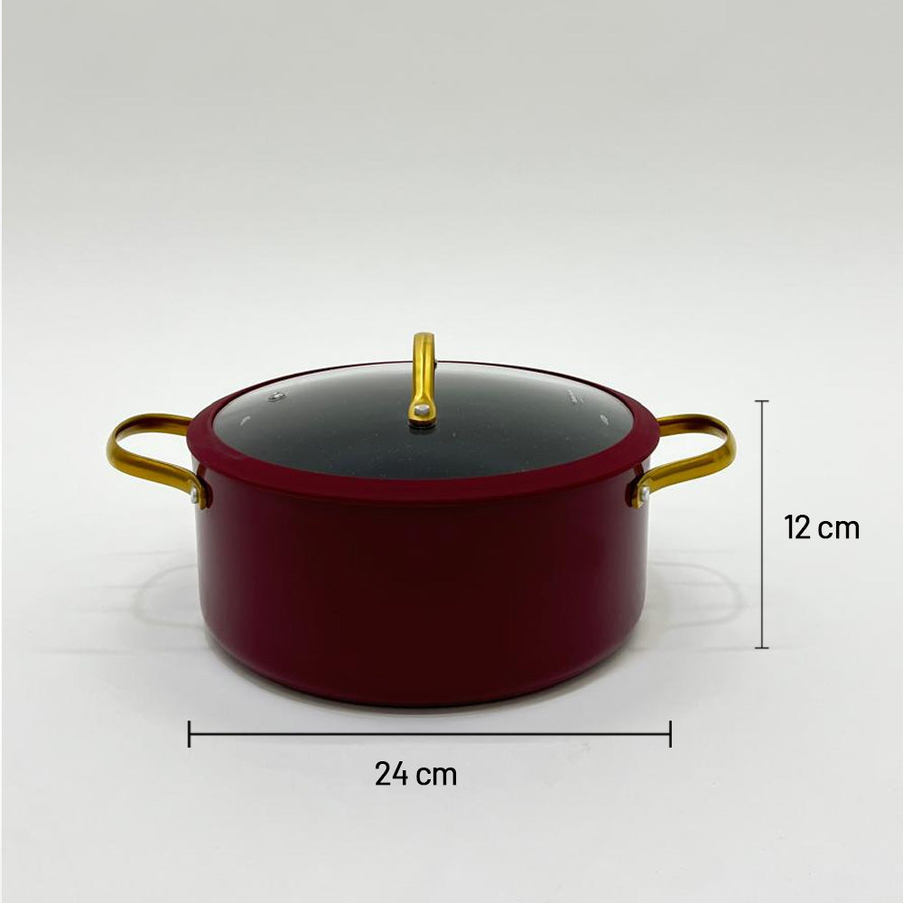 قدر طهي  بغطاء زجاجي