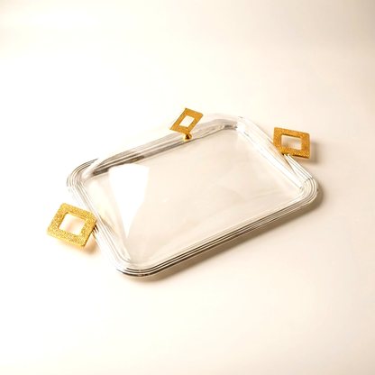 طبق تقديم كيك بغطاء وسط