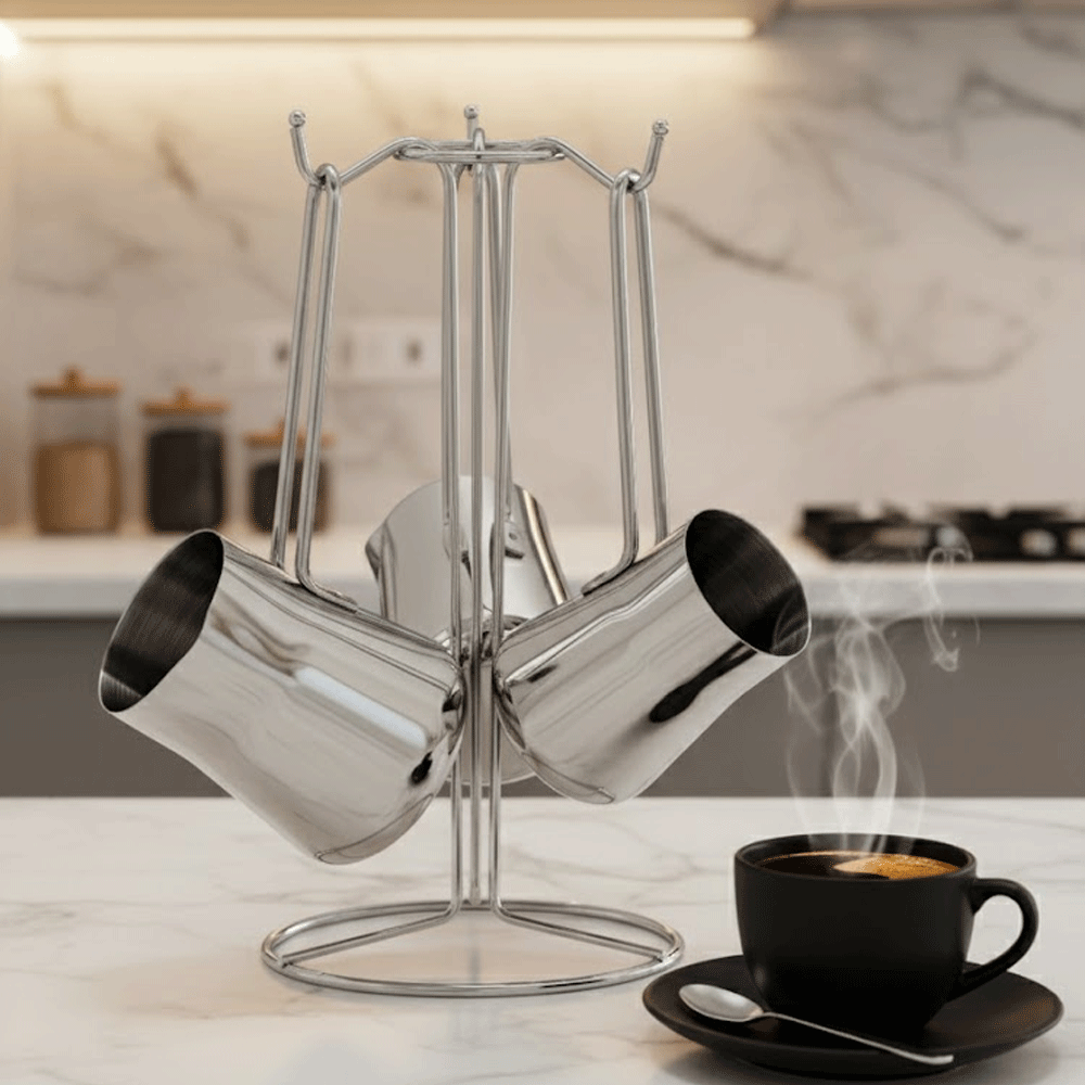 طقم أواني قهوة مع حامل