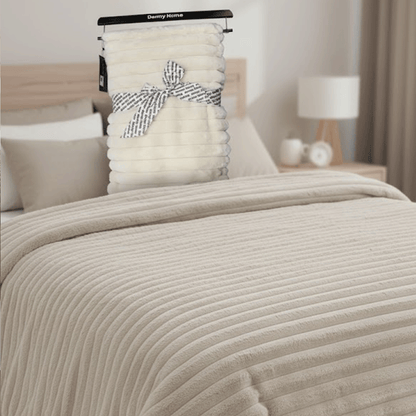 بطانية فاخرة من فرو الأرنب الصناعي