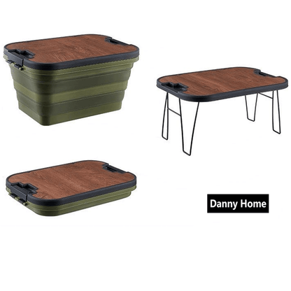 سلة  مع طاولة خشبية