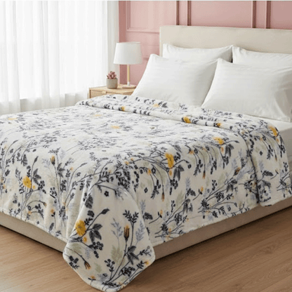 بطانية قطيفة فاخرة ناعمة رسمه الورد