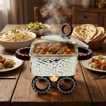 سخان طعام زجاجي مربع صغير 0.5 لتر