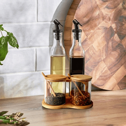 مجموعة توابل زجاجية 4 قطع