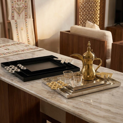 طقم صواني تقديم 3 قطع فاخر