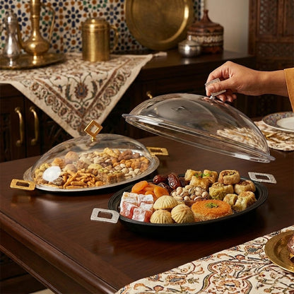 صينية تقديم بغطاء مقبب - وسط