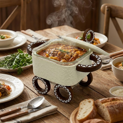 سخان طعام زجاجي مربع صغير 0.5 لتر