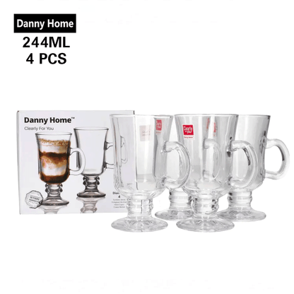 أكوب لاتيه زجاجي ٤ قطع ٢٤٤ ملي