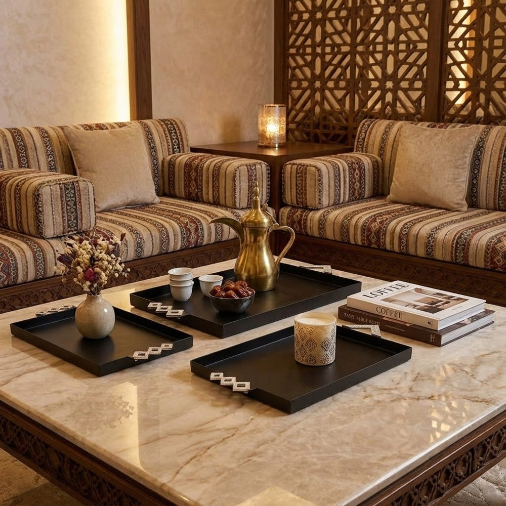 طقم صواني تقديم 3 قطع فاخر