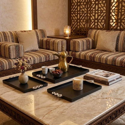 طقم صواني تقديم 3 قطع فاخر