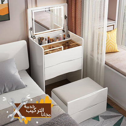 طاولة لمستحضرات التجميل مع مرآة مضيئة