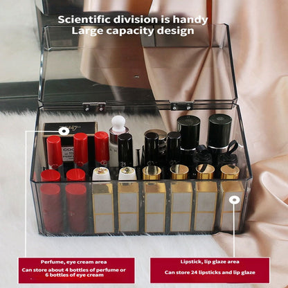 صندوق تخزين أحمر الشفاه الشفاف