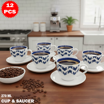 طقم فناجين مزركش بالكحلي