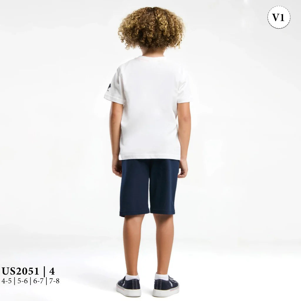 طقم ولادى بكنزة مطبوعة