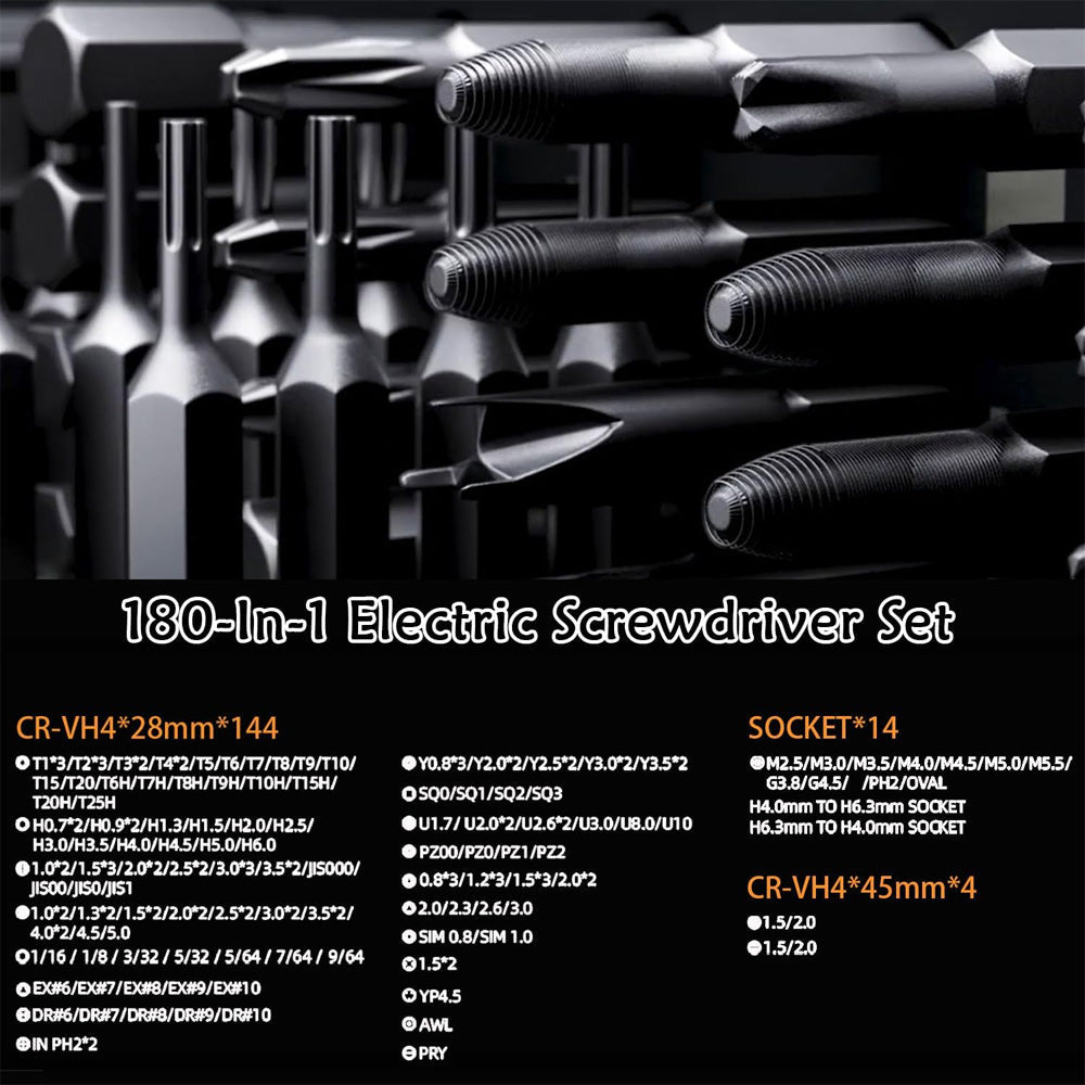 JAKEMY JM-8193 - صندوق أدوات مفك براغي كهربائي 180 في 1
