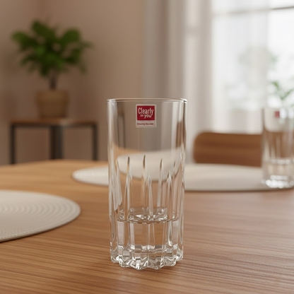 طقم كاسات زجاجية شفافة 2 قطعة