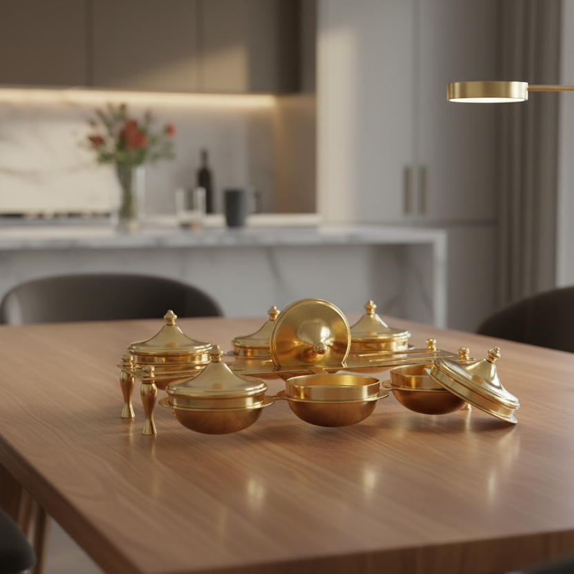 ماعون تقديم من 6 قطع مع حامل