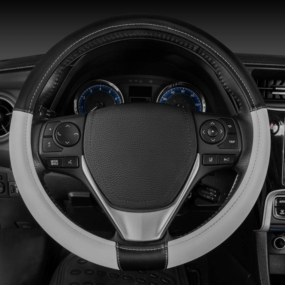 غطاء عجلة القيادة أسود+رمادي فاتح