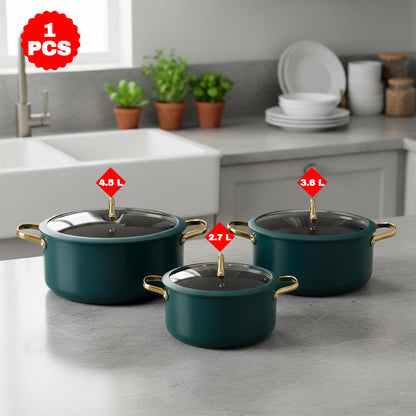 قدر طهي  بغطاء زجاجي