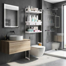 رف تخزين فوق المرحاض بثلاث طبقات