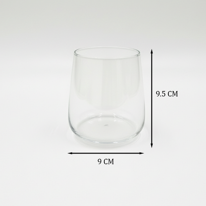 طقم أكواب زجاجية شفافة بيضوية